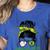 Brazil Baseball Mom Messy Bun Women's Heather T-Shirt Heather True Royal Brazil Baseball Mom Messy Bun Women's Heather T-Shirt Heather True Royal