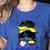 Colombia Baseball Mom Messy Bun Women's Heather T-Shirt Heather True Royal