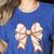 Coquette Bow Baseball Mama Baseball Mom Women Women's Heather T-Shirt Heather True Royal