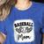 Custom Baseball Mom Number 5 Heart For Mom Women's Heather T-Shirt Heather True Royal