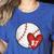 Custom Baseball Mom Number 87 Heart For Mom Mommy Women's Heather T-Shirt Heather True Royal