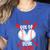 Cute Baseball Mom Out Of Your League Mommy Sports Players Women's Heather T-Shirt Heather True Royal