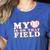 My Heart Is On That Court Baseball Mom Women's Heather T-Shirt Heather True Royal My Heart Is On That Court Baseball Mom Women's Heather T-Shirt Heather True Royal