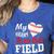 My Heart Is On That Field Baseball Player Baseball Mom Women's Heather T-Shirt Heather True Royal My Heart Is On That Field Baseball Player Baseball Mom Women's Heather T-Shirt Heather True Royal