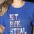 Hit Run Steal Baseball Mom For Women Baseball Women's Heather T-Shirt Heather True Royal Hit Run Steal Baseball Mom For Women Baseball Women's Heather T-Shirt Heather True Royal