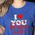 I Love Baseball Moms Women's Heather T-Shirt Heather True Royal