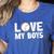 I Love My Boys Baseball Moms Women's Heather T-Shirt Heather True Royal