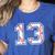 Lucky Number 13 Baseball Mom Baseball Number 13 Lucky 13 Women's Heather T-Shirt Heather True Royal