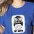 Mom Of Both Volleyball And Baseball Mom For Women Messy Bun Women's Heather T-Shirt Heather True Royal Mom Of Both Volleyball And Baseball Mom For Women Messy Bun Women's Heather T-Shirt Heather True Royal