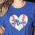 Mother's Day Distressed Heart Baseball Mom Mama Sport Fan Women's Heather T-Shirt Heather True Royal