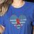 Primitive Patriotic American Baseball Mom Softball Dingers Women's Heather T-Shirt Heather True Royal