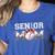 Senior Mom Class Of 2024 Baseball Mom Bandana Graduation Women's Heather T-Shirt Heather True Royal