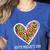 Softball Baseball Mom Valentine Leopard Heart Mother's Day Women's Heather T-Shirt Heather True Royal