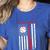 Vintage Baseball Flag Women Baseball Mom Women's Heather T-Shirt Heather True Royal