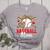 Baseball Mom Leopard Heart Mother's Day Girls Women's Heather T-Shirt Athletic Heather