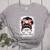 Baseball Mom Messy Bun Hair Player Mom Women's Heather T-Shirt Athletic Heather