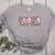 Baseball Mom With Pink Bow Women's Heather T-Shirt Athletic Heather