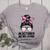 In October We Wear Pink Baseball Mom Messy Bun Breast Cancer Women's Heather T-Shirt Athletic Heather