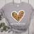 Softball Baseball Mom Valentine Leopard Heart Mother's Day Women's Heather T-Shirt Athletic Heather