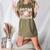 Women's Retro Baseball Mama Distressed Baseball Mom Life Women's Heather T-Shirt Heather Olive