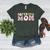 Baseball Mom Bleached Messy Bun Game Day Women's Heather T-Shirt Heather Forest