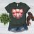 Baseball Mom Coquette Pink Bow Baseball Mom Women's Heather T-Shirt Heather Forest