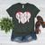 Baseball Mom Heart Women's Heather T-Shirt Heather Forest