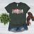 Baseball Mom With Pink Bow Women's Heather T-Shirt Heather Forest