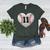 Baseball Number 11 Distressed Heart For Baseball Moms Women's Heather T-Shirt Heather Forest