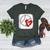 Bleached Custom Baseball Mom Number 6 Heart For Mom Women's Heather T-Shirt Heather Forest Bleached Custom Baseball Mom Number 6 Heart For Mom Women's Heather T-Shirt Heather Forest