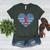 Primitive Patriotic American Baseball Mom Softball Dingers Women's Heather T-Shirt Heather Forest