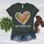 Softball Baseball Mom Valentine Leopard Heart Mother's Day Women's Heather T-Shirt Heather Forest