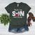 Thats My Son Out There For a Dominican Baseball Mom Women's Heather T-Shirt Heather Forest