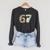 67 Book Stack Literary Adventure Reader Raglan Sleeve Sweatshirt Dark Grey Heather