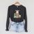 Adorable Donkey With Heart Sitting On Colorful Book Stack Raglan Sleeve Sweatshirt Dark Grey Heather