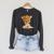 Adorable Fawn Reading Book Lover With Raglan Sleeve Sweatshirt Dark Grey Heather