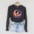 Alien Reading Book UFO Moon Space Astronomy Raglan Sleeve Sweatshirt Dark Grey Heather