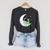Astronaut And Alien Reading On Moon Space Book Lover Sci Fi Raglan Sleeve Sweatshirt Dark Grey Heather