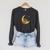 Astronaut Reading Book To Alien Moon Space Astronomy Raglan Sleeve Sweatshirt Dark Grey Heather