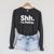 Author Novel Writer Book Lover Quote Shh I'm Plotting Raglan Sleeve Sweatshirt Dark Grey Heather