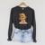 Baby Monkey Open Book Reading Animal Lover Graphic Portrait Raglan Sleeve Sweatshirt Dark Grey Heather
