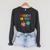 I Believe In You Educational Art With Books And Globe Raglan Sleeve Sweatshirt Dark Grey Heather