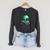 Believe In YourSelf Cute Alien Reading Book Raglan Sleeve Sweatshirt Dark Grey Heather