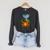 Bigfoot And Alien Reading Books Campfire Halloween Raglan Sleeve Sweatshirt Dark Grey Heather