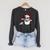 Bite Christmas Vampire Santa Claus Vintage Comic Book Style Raglan Sleeve Sweatshirt Dark Grey Heather
