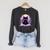 Book Lover Crystal Witchy Cute Cat Kawaii Pastel Goth Raglan Sleeve Sweatshirt Dark Grey Heather