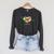 Book Lover Heart Shape Reading Club Librarian Bookworm Raglan Sleeve Sweatshirt Dark Grey Heather