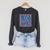 Book Lover Reading Enthusiast Bold Stripes Comfort Colors Crop Top Raglan Sleeve Sweatshirt Dark Grey Heather