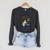 A Book Lover With A Willful Cat Women Kids Raglan Sleeve Sweatshirt Dark Grey Heather