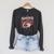 Book Reader Reading Joke Humor Comfort Colors Crop Top Raglan Sleeve Sweatshirt Dark Grey Heather